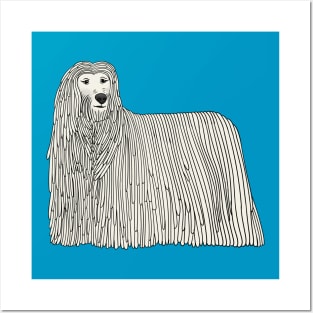 Komondor dog cartoon illustration Posters and Art